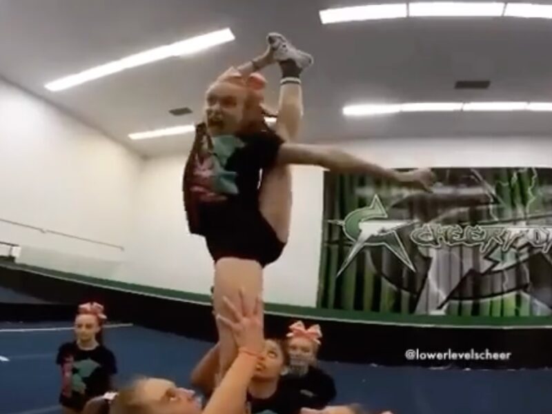 Still love this stunt from 2018 😍 @cheerforce.sd