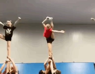 Fun level 3 pyramid from @cheercore_gold
